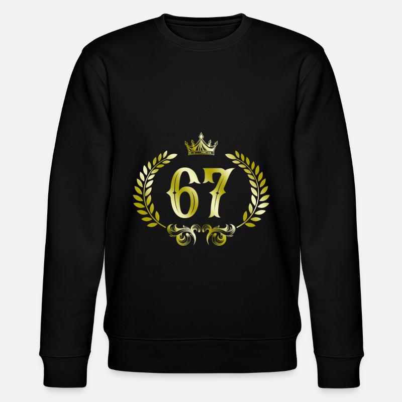 67 Zahl Kranz - Stanley/Stella Unisex Bio-Sweatshirt CHANGER  - Schwarz