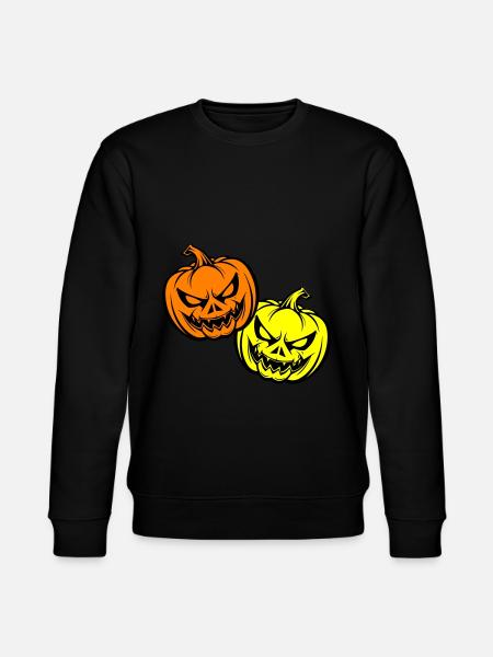 Halloween Creepy Pumpkin Face - Stanley/Stella CHANGER Unisex Organic Sweatshirt - black
