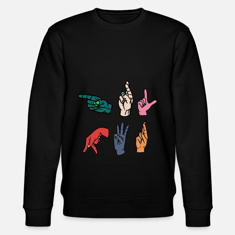 American Sign Language ASL Alphabet Lehrer - Stanley/Stella Unisex Bio-Sweatshirt CHANGER  - Schwarz