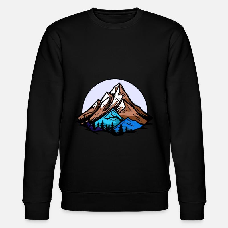 Alpen Berge Symbol - Stanley/Stella Unisex Bio-Sweatshirt CHANGER  - Schwarz