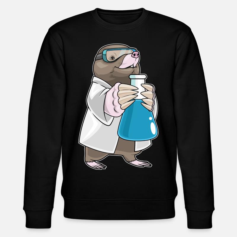 Mole Scientist Test Tube - Stanley/Stella CHANGER Unisex Organic Sweatshirt - black