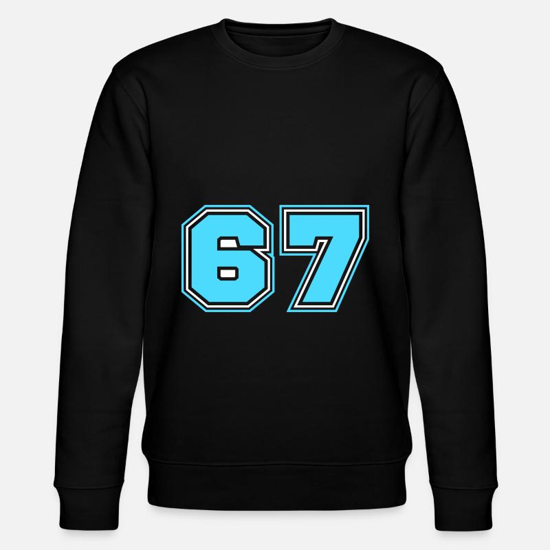 67 Zahl nummer - Stanley/Stella Unisex Bio-Sweatshirt CHANGER  - Schwarz