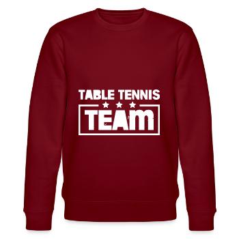 Tisch Tennis Team Bunt - Stanley/Stella Unisex Bio-Sweatshirt CHANGER  - Burgunderrot - Vorne - Nik (191cm) & Marisol (170cm)