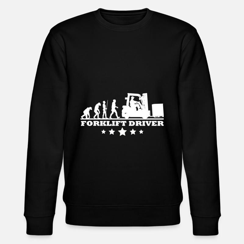 Gabelstapler Staplerfahrer - Evolution - Stanley/Stella Unisex Bio-Sweatshirt CHANGER  - Schwarz