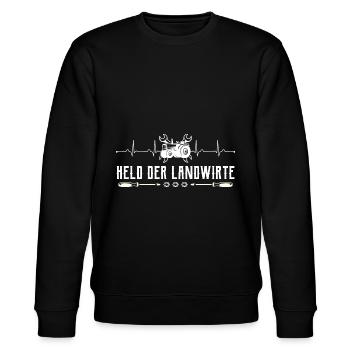 Landmaschinenmechaniker Traktor Herzschlag - Stanley/Stella Unisex Bio-Sweatshirt CHANGER  - Schwarz - Vorne - Nik (191cm) & Marisol (170cm)