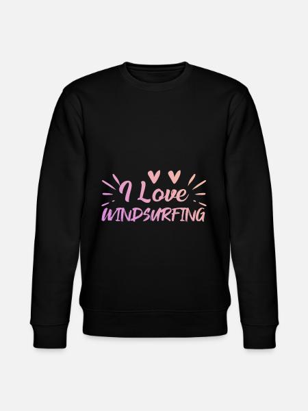 Ich liebe Windsurfen - Stanley/Stella Unisex Bio-Sweatshirt CHANGER  - Schwarz