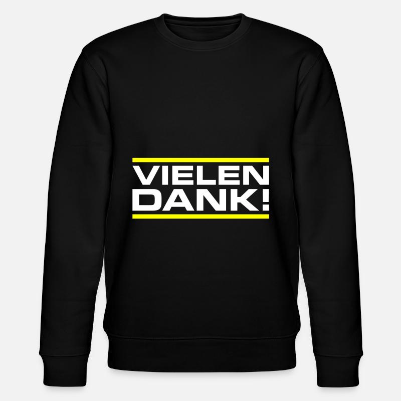 Vielen Dank Danke - Stanley/Stella Unisex Bio-Sweatshirt CHANGER  - Schwarz