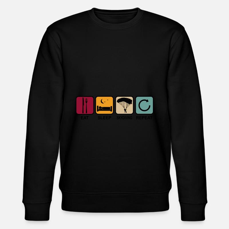 Parachutisme Skydiving Retro - eat sleep - Sweat bio CHANGER Stanley/Stella Unisexe - noir