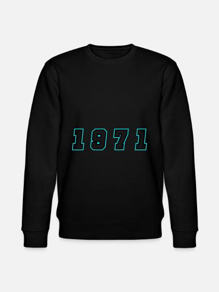 1971 Year Number - Stanley/Stella CHANGER Unisex Organic Sweatshirt - black