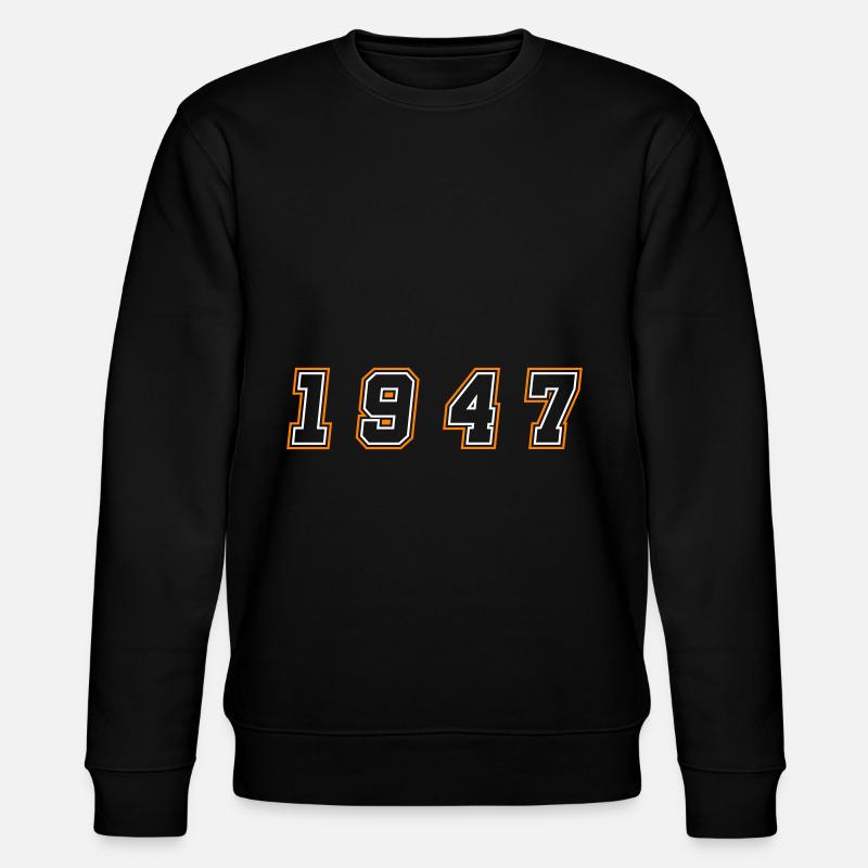1947 Jahr Zahl - Stanley/Stella Unisex Bio-Sweatshirt CHANGER  - Schwarz