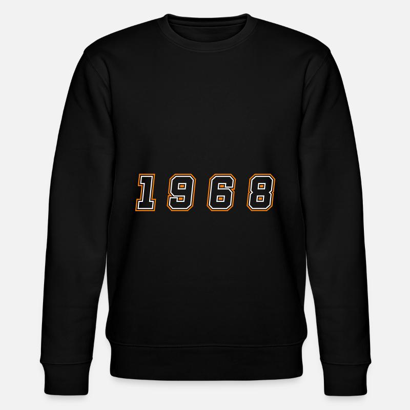 1968 Jahr Zahl - Stanley/Stella Unisex Bio-Sweatshirt CHANGER  - Schwarz