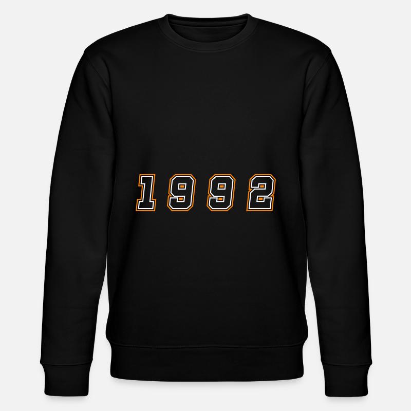 1992 Jahr Zahl - Stanley/Stella Unisex Bio-Sweatshirt CHANGER  - Schwarz