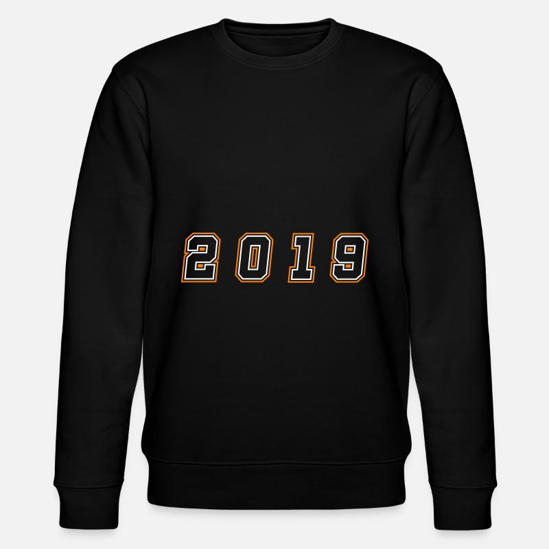 2019 Jahr Zahl - Stanley/Stella Unisex Bio-Sweatshirt CHANGER  - Schwarz
