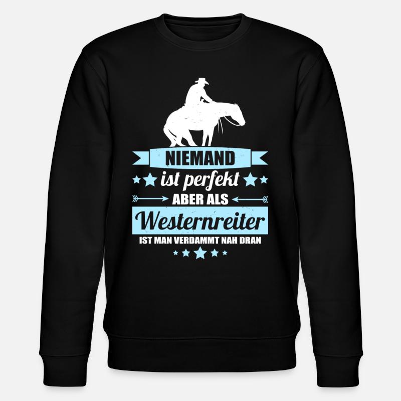 Westernreiter - Stanley/Stella Unisex Bio-Sweatshirt CHANGER  - Schwarz