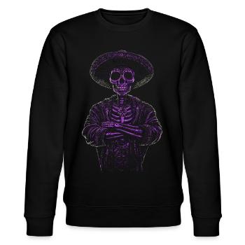 Skelett horror knochen geschenkidee - Stanley/Stella Unisex Bio-Sweatshirt CHANGER  - Schwarz - Vorne - Nik (191cm) & Marisol (170cm)