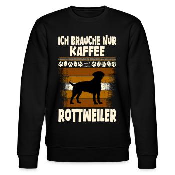 Rottweiler mein Hund kaffee - Stanley/Stella Unisex Bio-Sweatshirt CHANGER  - Schwarz - Vorne - Nik (191cm) & Marisol (170cm)