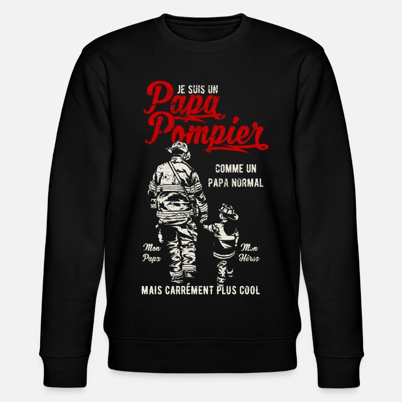 Papa Pompier - Sweat bio CHANGER Stanley/Stella Unisexe - noir