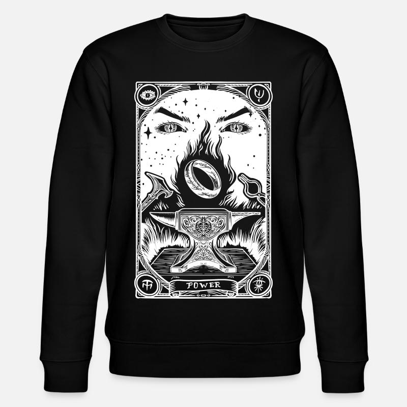 Ein Ring Tarot weiß - Stanley/Stella Unisex Bio-Sweatshirt CHANGER  - Schwarz