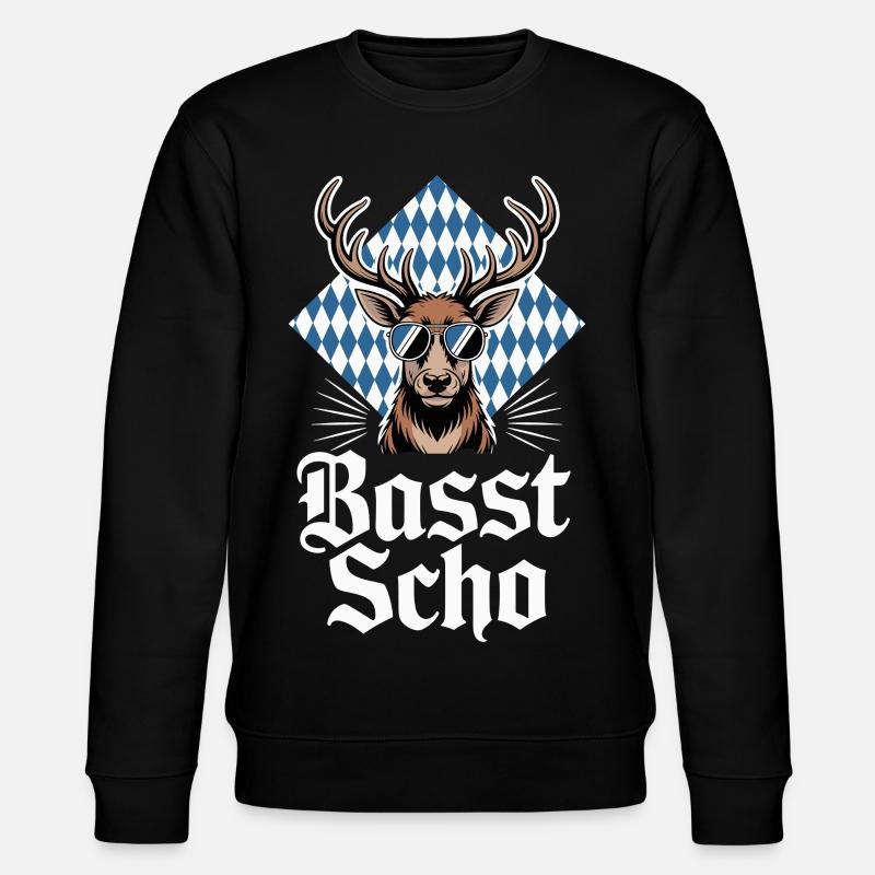 Elch Bayerischer Hirsch Sonnenbrille Basst Scho - Stanley/Stella Unisex Bio-Sweatshirt CHANGER - Schwarz