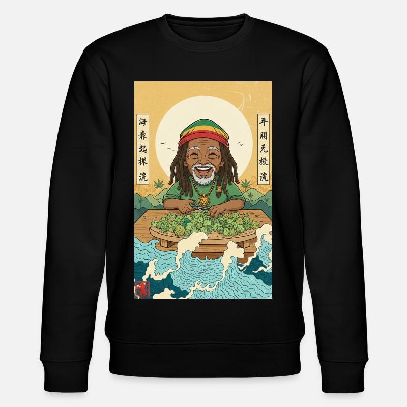 Kawaii Weed Smoker - Stanley/Stella Unisex Bio-Sweatshirt CHANGER  - Schwarz
