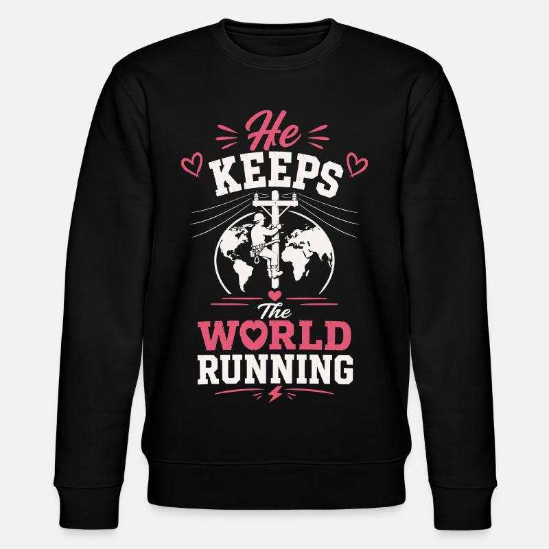 Lineman Family Pride Electricity Technology - Stanley/Stella CHANGER Unisex Organic Sweatshirt - black