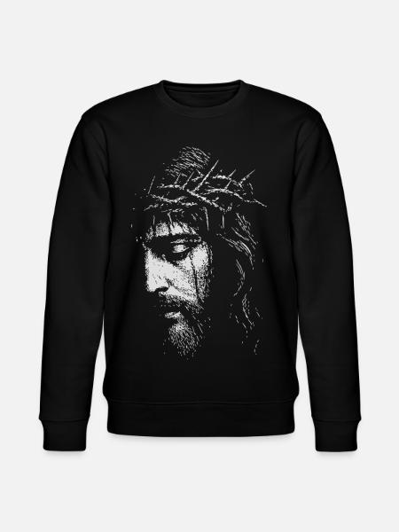 Jesus Dornenkrone Portrait - Stanley/Stella Unisex Bio-Sweatshirt CHANGER - Schwarz