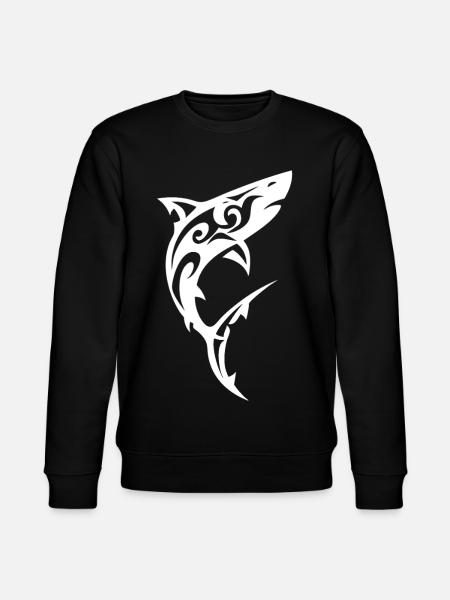 Tribal Shark Black White - Stanley/Stella CHANGER Unisex Organic Sweatshirt - black