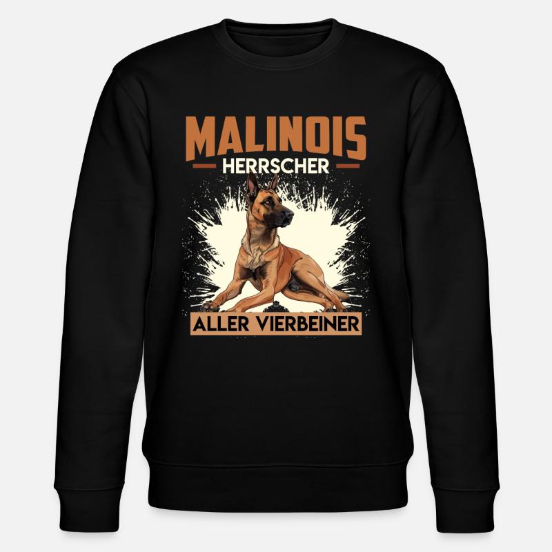 MALINOIS HERRSCHER ALLER VIERBEINER Malinois - Stanley/Stella Unisex Bio-Sweatshirt CHANGER - Schwarz