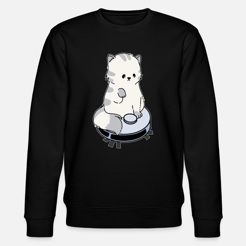 Katze Staubsauger Saugroboter - Stanley/Stella Unisex Bio-Sweatshirt CHANGER - Schwarz