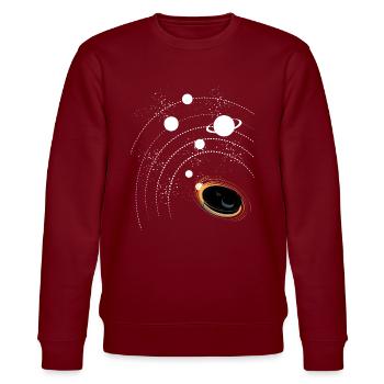 Staubsauger Saugroboter Weltall Sterne - Stanley/Stella Unisex Bio-Sweatshirt CHANGER  - Burgunderrot - Vorne - Nik (191cm) & Marisol (170cm)