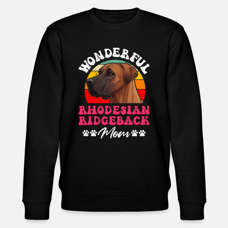 Ridgeback WONDERFUL RHODESIAN RIDGEBACK MOM - Stanley/Stella CHANGER Unisex Organic Sweatshirt - black