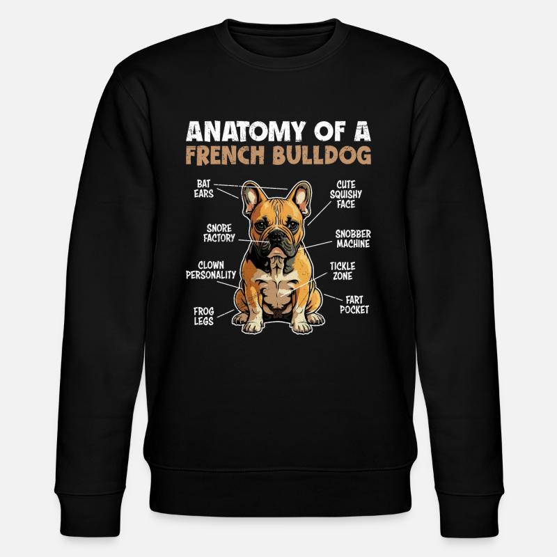Anatomie d’un bouledogue français - Sweat bio CHANGER Stanley/Stella Unisexe - noir