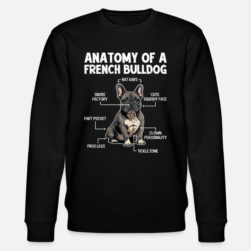 Anatomie d'un bouledogue français - Sweat bio CHANGER Stanley/Stella Unisexe - noir