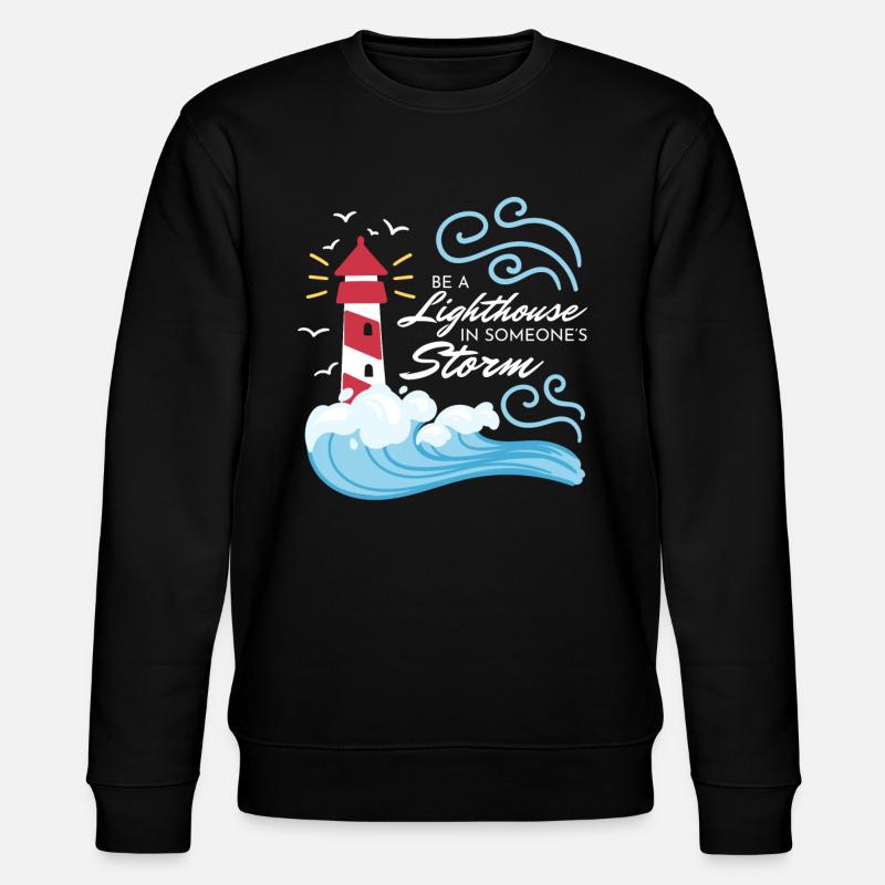 Be A Lighthouse Leuchtturm - Stanley/Stella Unisex Bio-Sweatshirt CHANGER  - Schwarz