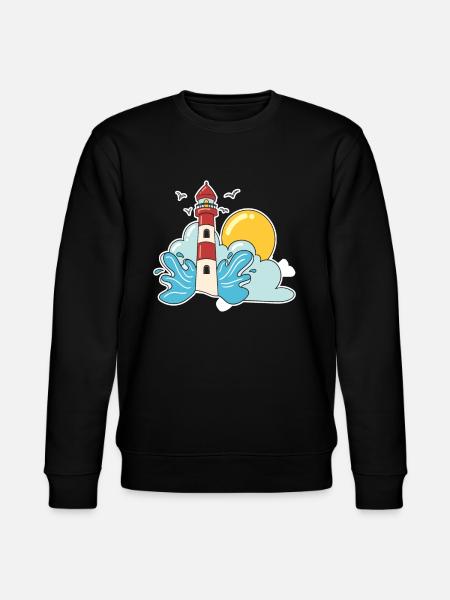 Retro Leuchtturm - Stanley/Stella Unisex Bio-Sweatshirt CHANGER - Schwarz
