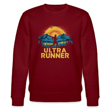 Ultramarathons Ultralauf Ultramarathon Läufer - Stanley/Stella Unisex Bio-Sweatshirt CHANGER  - Burgunderrot - Vorne - Nik (191cm) & Marisol (170cm)