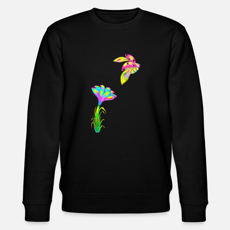 Ladybug flower hand drawn design - Stanley/Stella CHANGER Unisex Organic Sweatshirt - black