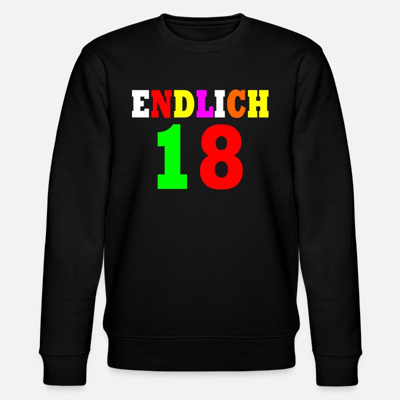 Endlich 18 - Stanley/Stella Unisex Bio-Sweatshirt CHANGER  - Schwarz