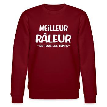 Râleur homme qui râle râler ronchon grincheux - Sweat bio CHANGER Stanley/Stella Unisexe - bordeaux - Devant - Nik (191cm) & Marisol (170cm)