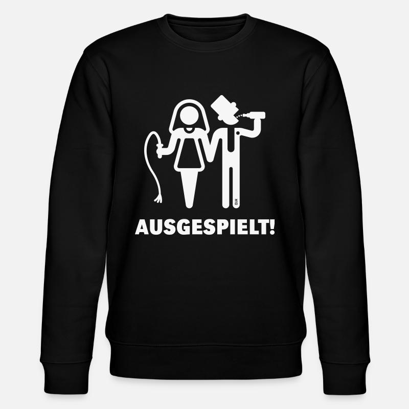 Ausgespielt! (JGA / Peitsche / Bier / White) - Stanley/Stella Unisex Bio-Sweatshirt CHANGER  - Schwarz