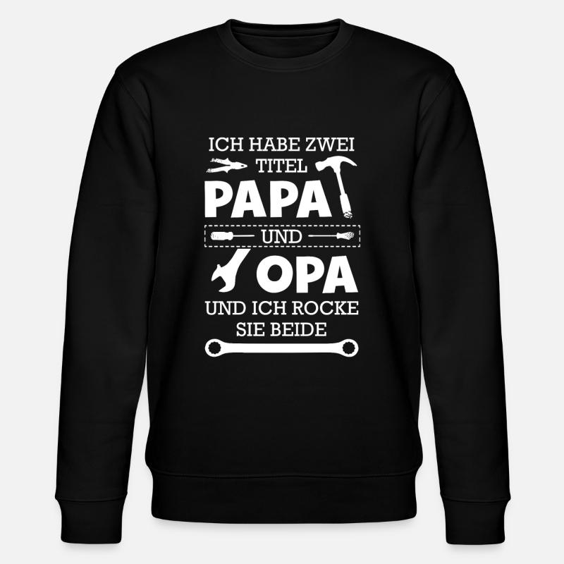 Deux titres papa papy - Sweat bio CHANGER Stanley/Stella Unisexe - noir