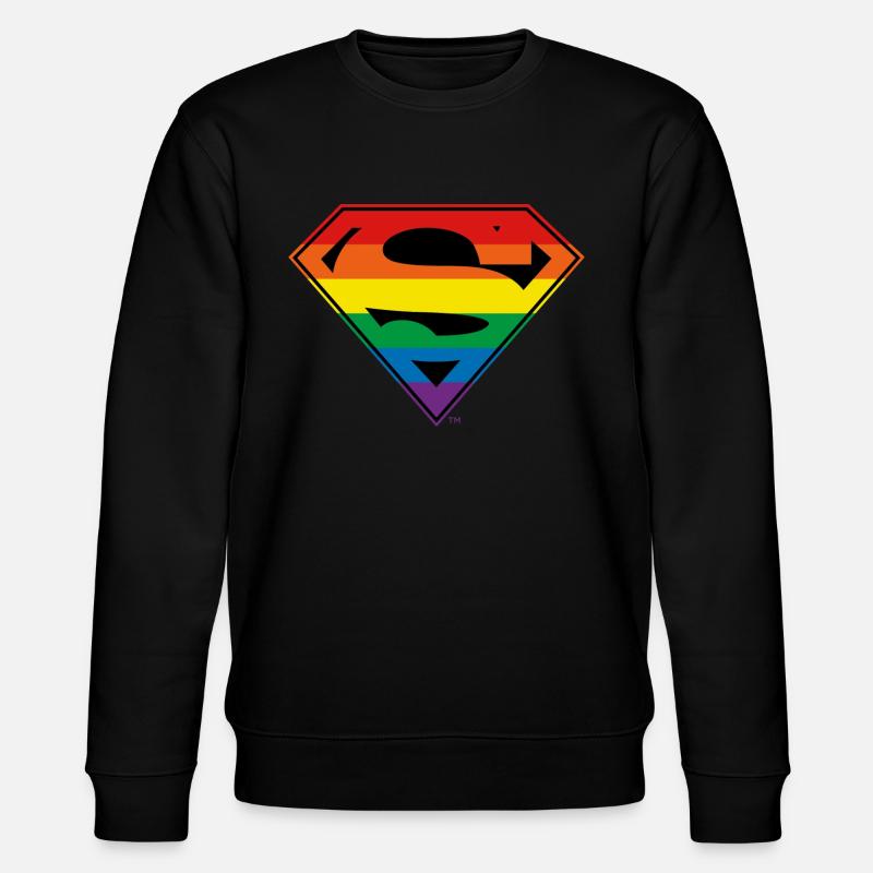Justice League Superman Regenbogen Logo - Stanley/Stella Unisex Bio-Sweatshirt CHANGER  - Schwarz
