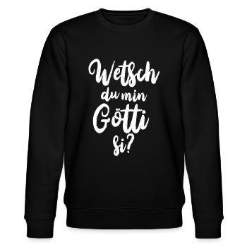 Wetsch du mis Gotti fragen Patentante fragen - Stanley/Stella Unisex Bio-Sweatshirt CHANGER  - Schwarz - Vorne - Nik (191cm) & Marisol (170cm)