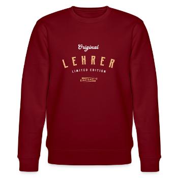 Lehrer Limited Edition Lustiges Klassenlehrer - Stanley/Stella Unisex Bio-Sweatshirt CHANGER  - Burgunderrot - Vorne - Nik (191cm) & Marisol (170cm)