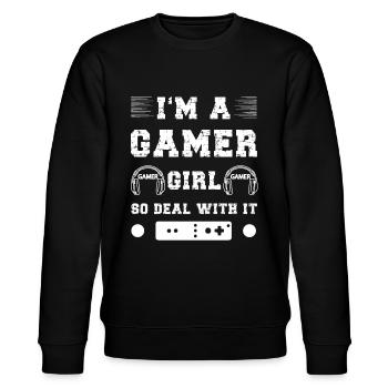 Im A Gamer Girl Gaming Citations - Sweat bio CHANGER Stanley/Stella Unisexe - noir - Devant - Nik (191cm) & Marisol (170cm)