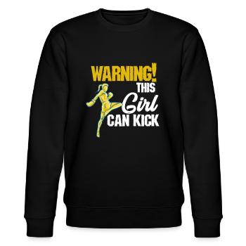 Kampfsport Kick Boxen Kickboxen Thaiboxen Mädchen - Stanley/Stella Unisex Bio-Sweatshirt CHANGER  - Schwarz - Vorne - Nik (191cm) & Marisol (170cm)