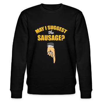 Puis-je recommander la saucisse - verdict offensif - Sweat bio CHANGER Stanley/Stella Unisexe - noir - Devant - Nik (191cm) & Marisol (170cm)