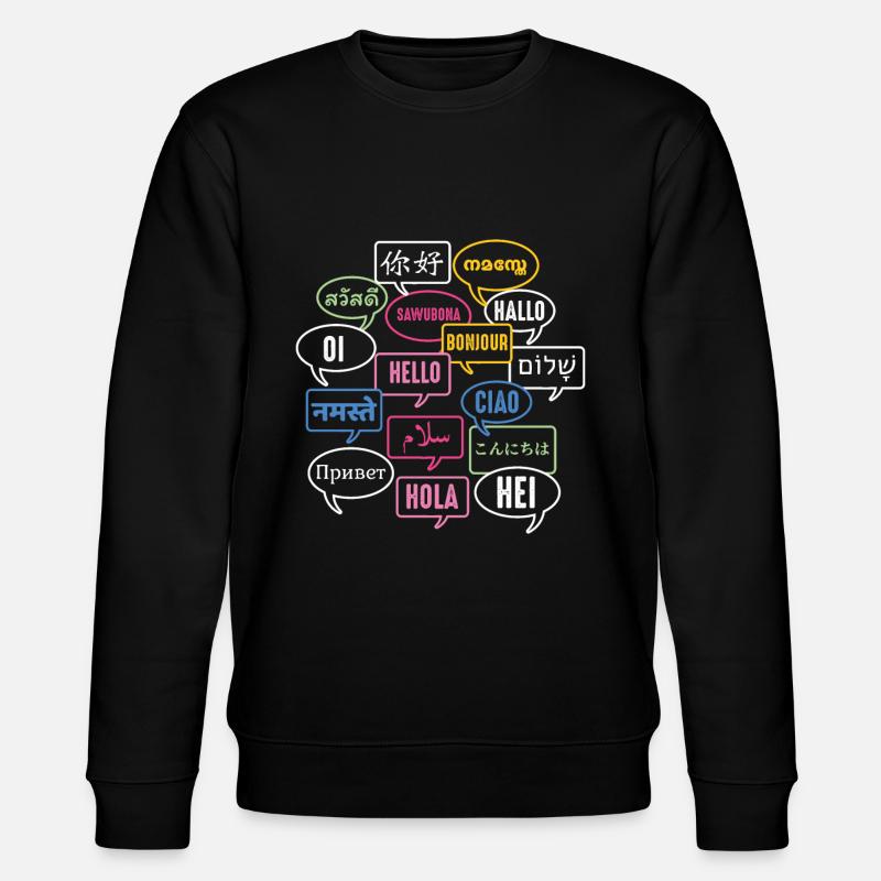 Multilingual Polyglot Globetrotter Language - Stanley/Stella Unisex Bio-Sweatshirt CHANGER  - Schwarz