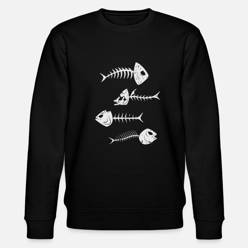 Fish skeleton herringbone halloween - Stanley/Stella CHANGER Unisex Organic Sweatshirt - black