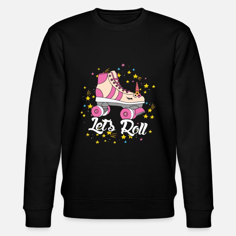 Rollschuhlaufen Einhorn Liebhaber Let's Roll Party - Stanley/Stella Unisex Bio-Sweatshirt CHANGER  - Schwarz